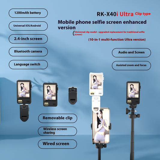 Dispositif Selfie & Partage d’Écran Sans Fil – Écran IPS 2,4” & Bluetooth
