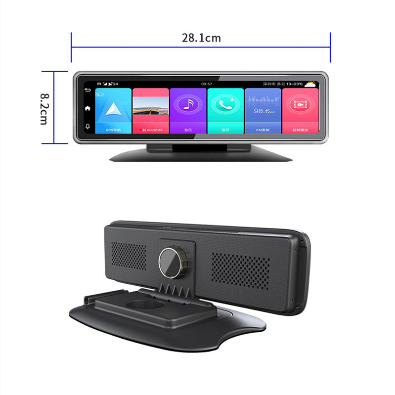 Dashcam Rétroviseur 4G 12" – 360° Panoramique, GPS, Android 9.0, Double Objectif 12MP