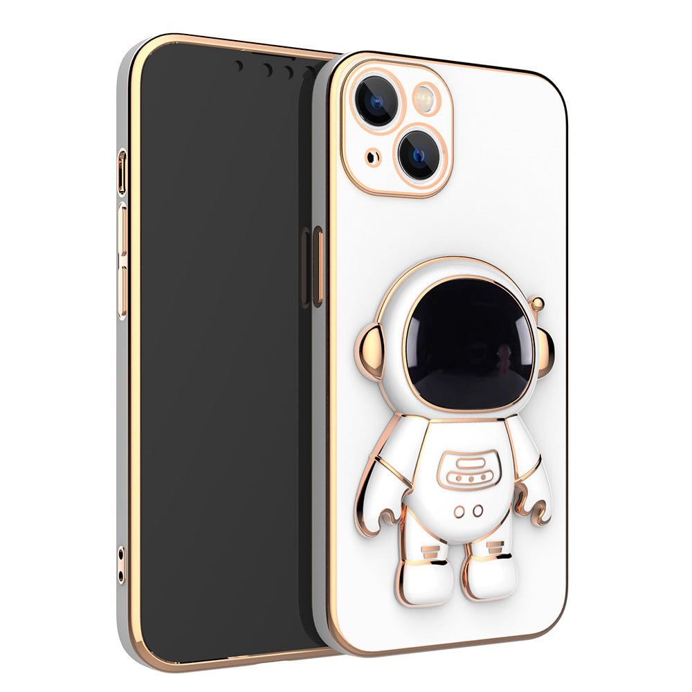 Coque iPhone Astronaute 3D – Anti-Choc, Support Intégré & Finition Électroplaquée