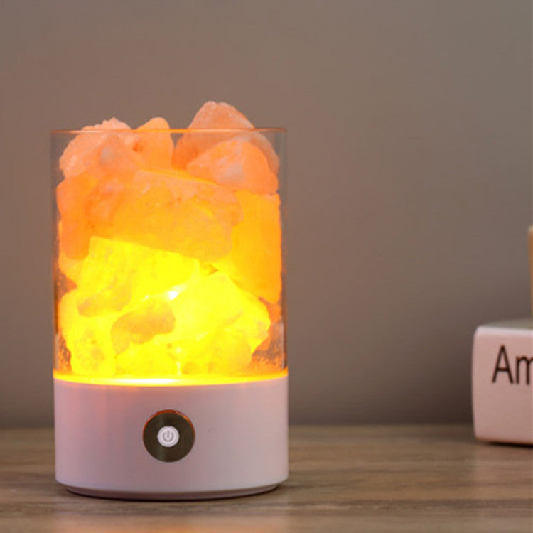 Lampe de Sel de l’Himalaya USB – Veilleuse Cristal & Ioniseur d’Air Naturel