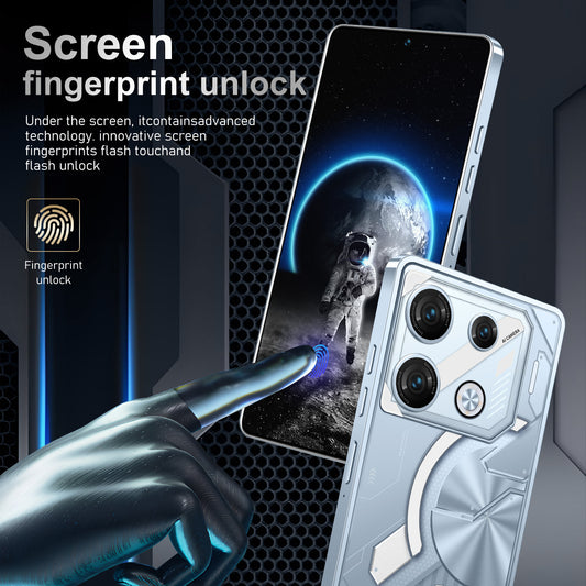 Smartphone GT10 Pro Android — Batterie 4000mAh+, Bleu & Argent, EU/UK/US/AU