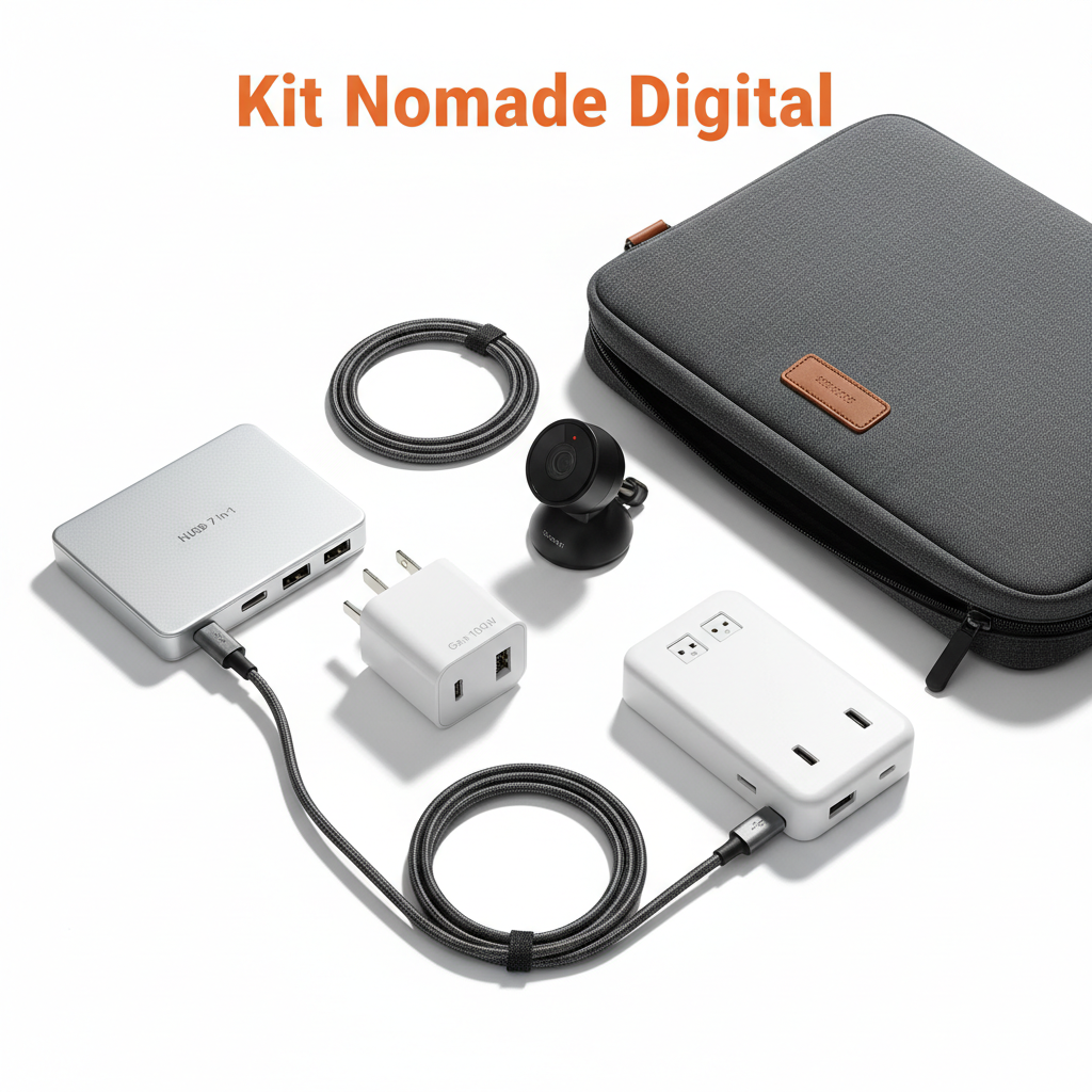 Kit Nomade Digital — Hub USB-C, Chargeur GaN & Webcam