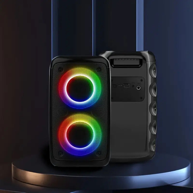 Enceinte Bluetooth Karaoké – Boombox Portable avec Jeux de Lumières LED, TWS & Subwoofer