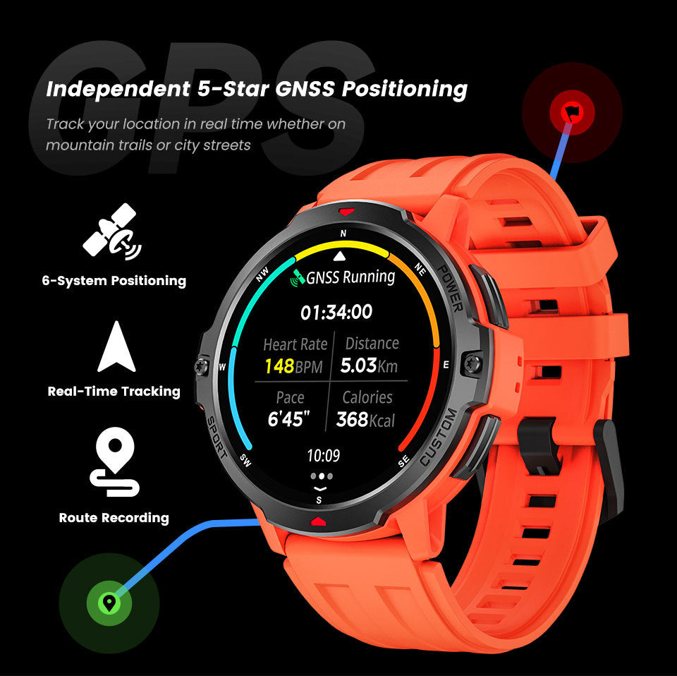 Montre Connectée GPS 3ATM – Écran TFT, Appels Bluetooth & Sport