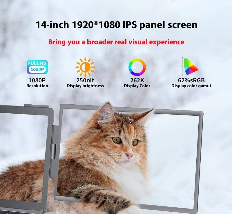 Moniteur Portable 14" Double Écran IPS Full HD – USB-C & HDMI