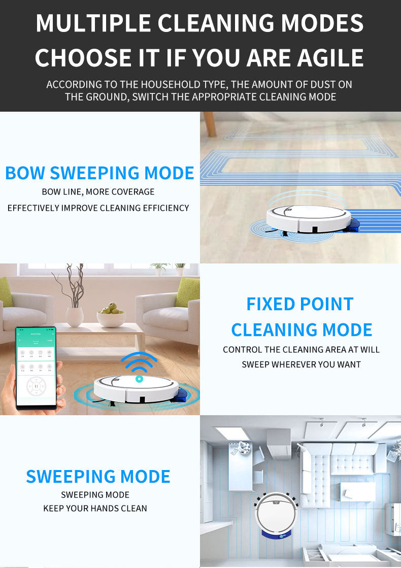 Robot Aspirateur Laveur – Contrôle via App & Télécommande