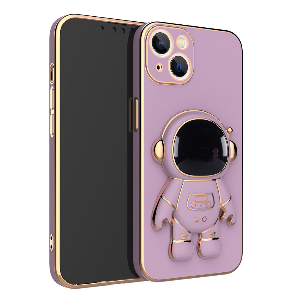 Coque iPhone Astronaute 3D – Anti-Choc, Support Intégré & Finition Électroplaquée