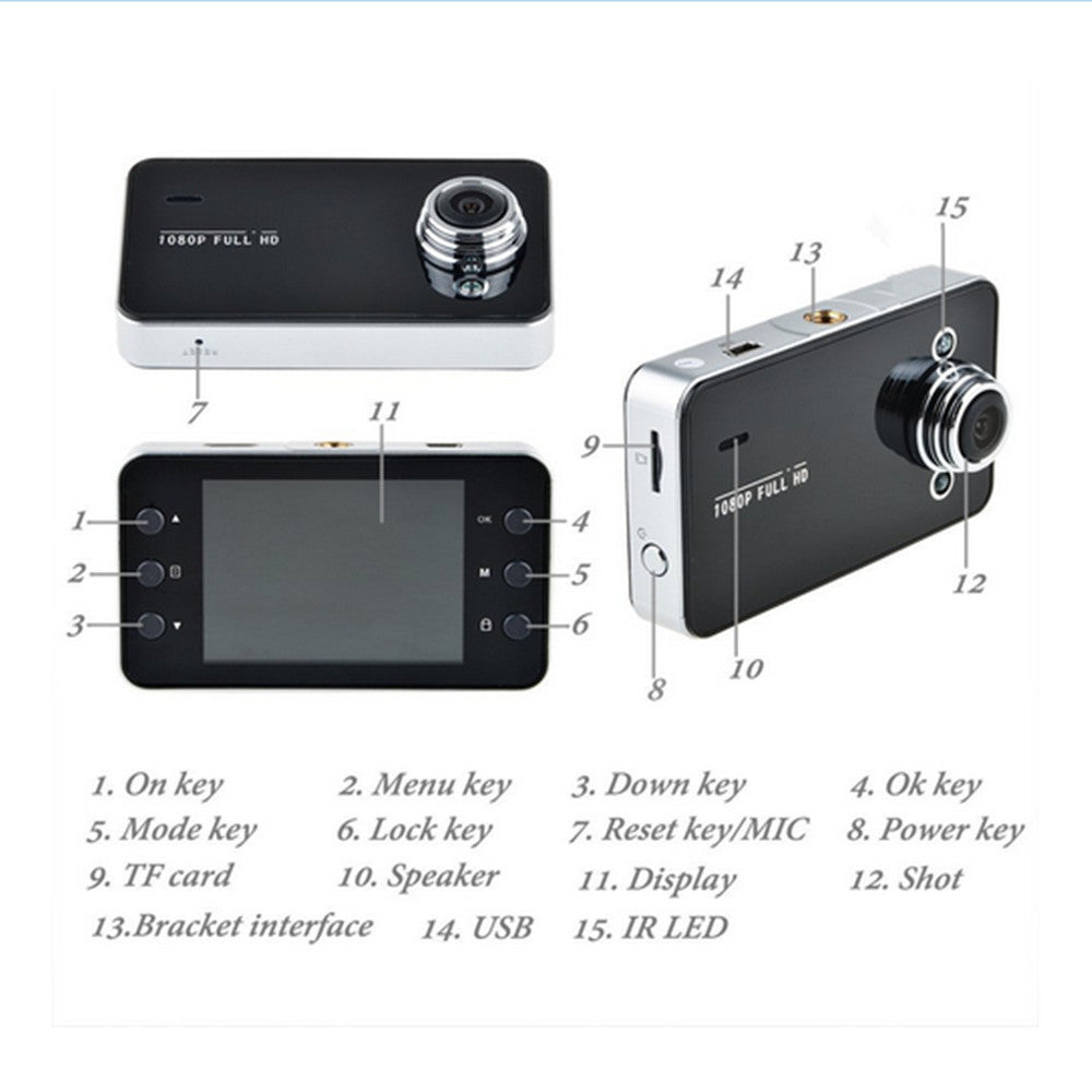 Dashcam Miniature Discrète – Grand Angle 120°, Enregistrement en Boucle, Multi-Sorties