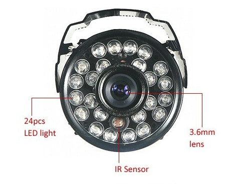 Caméra de Surveillance Infrarouge CMOS – Vision Nocturne 36 LED