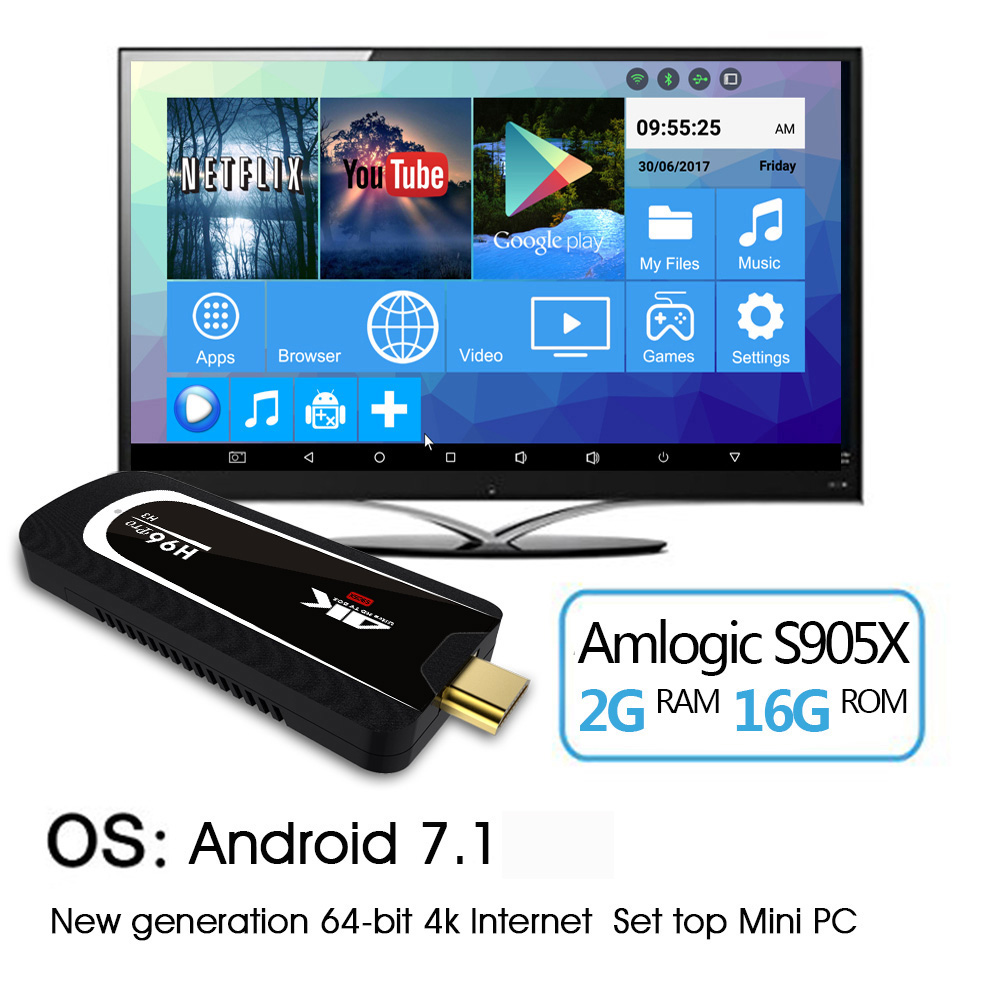 Android TV Box 4K — Lecteur multimédia Android 7.1 (EU/US/UK/AU)