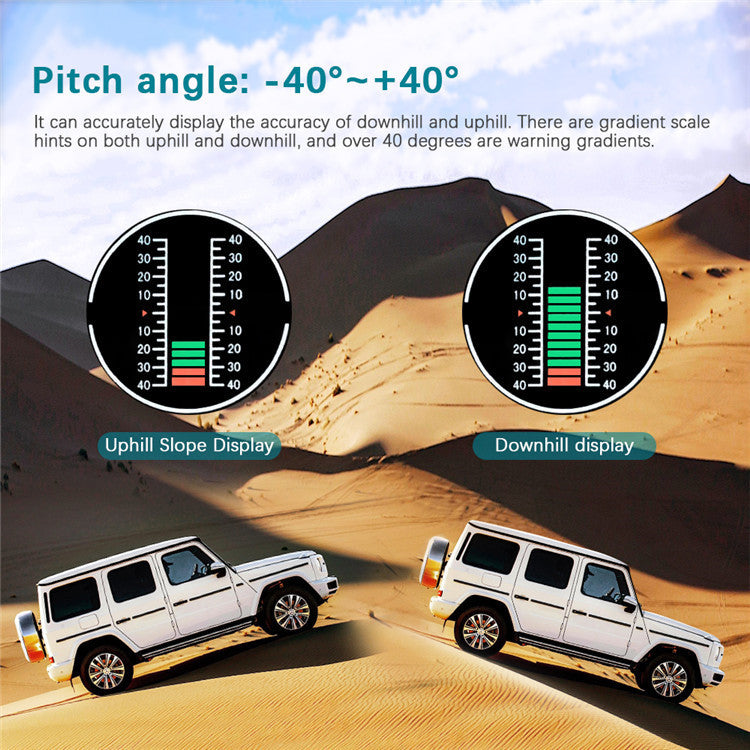 HUD GPS GO-2 pour Voiture – Vitesse, Boussole, Inclinaison & Altitude
