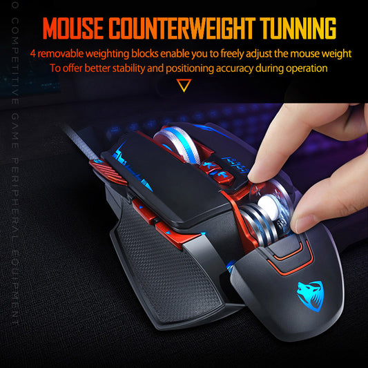 Souris Gaming Filaire Thunder Wolf V9 – 2500 DPI, Ergonomique, 6 Boutons