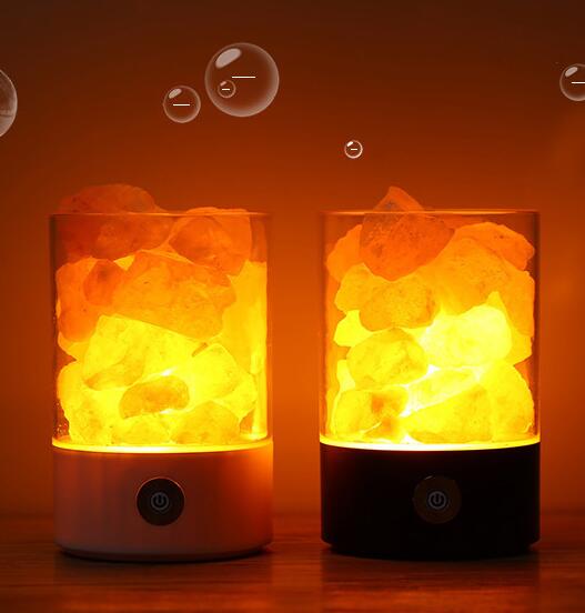 Lampe de Sel de l’Himalaya USB – Veilleuse Cristal & Ioniseur d’Air Naturel