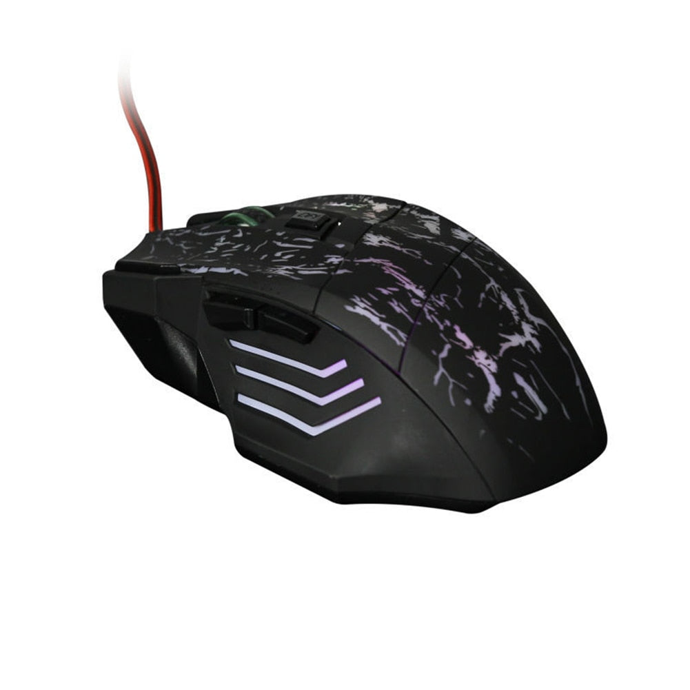 Souris Gaming RGB Filaire – 7 Boutons, 1200 DPI & Design Transparent