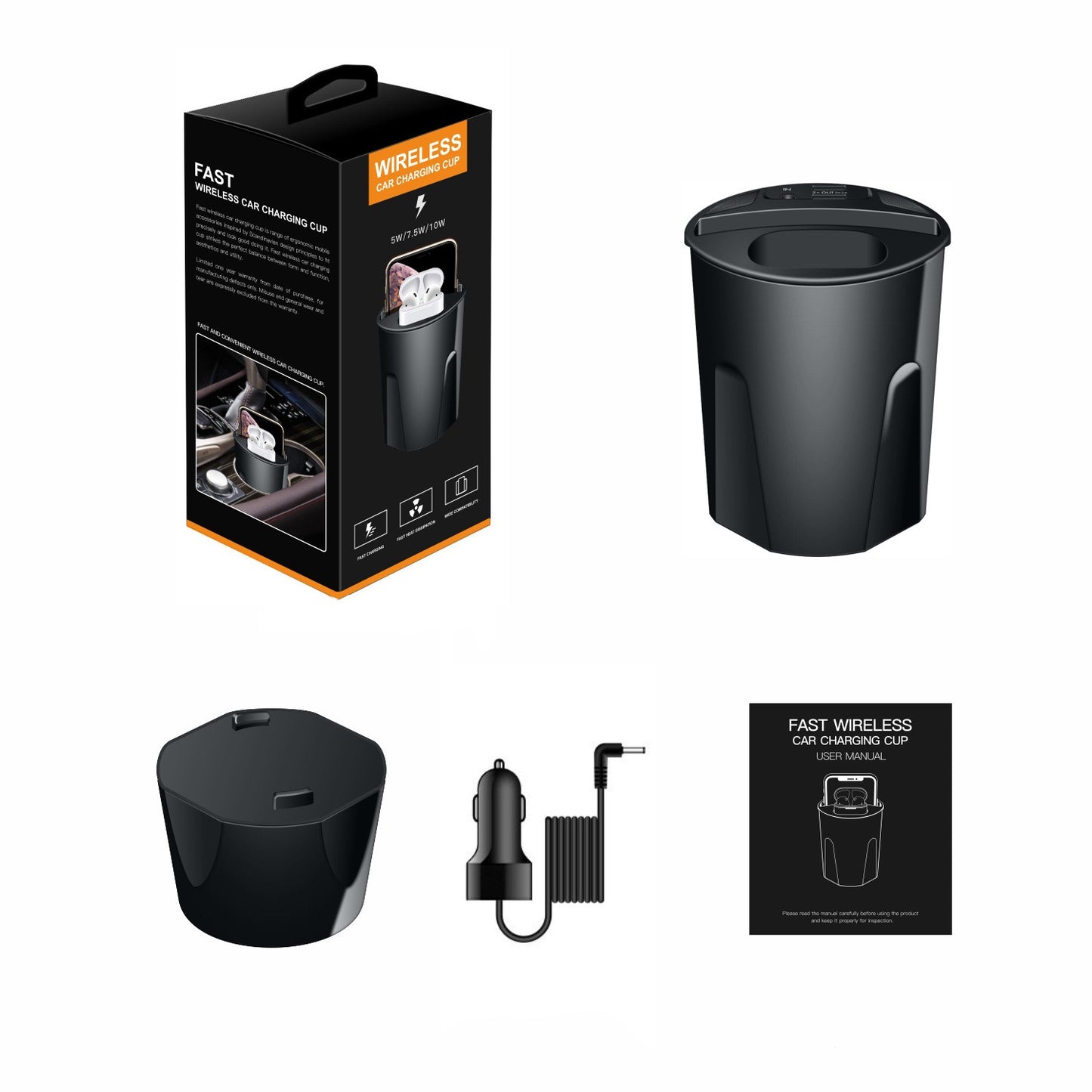 Chargeur Sans Fil 4 en 1 – Support Voiture XCarrier Cup