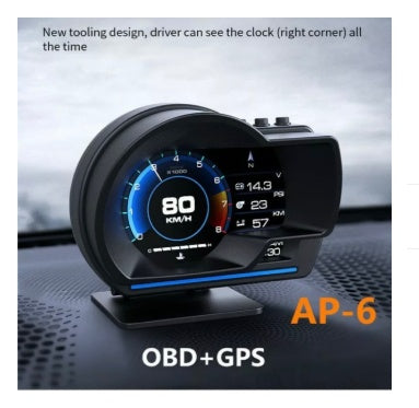 Affichage Tête Haute GPS – Vitesse, Température & Turbo en Temps Réel