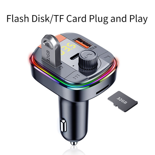 Transmetteur FM Bluetooth 5.0 Voiture – Chargeur Rapide QC3.0 & Lumière Ambiance