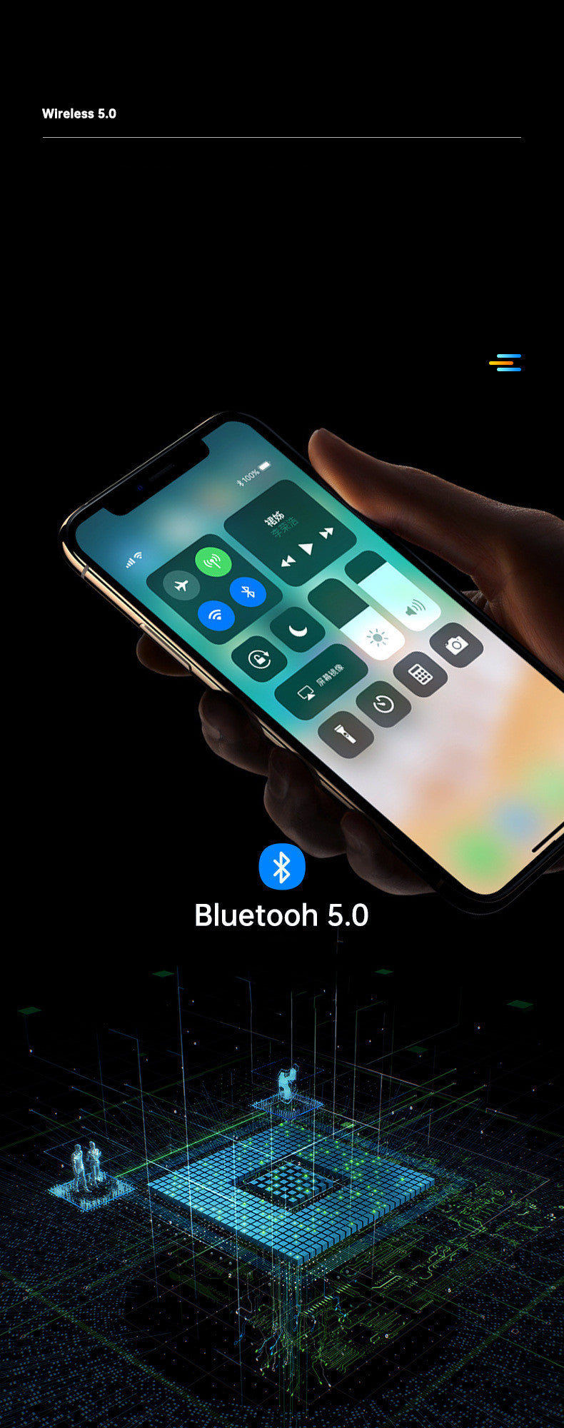 Transmetteur FM Bluetooth 5.0 Voiture – Chargeur Rapide QC3.0 & Lumière Ambiance