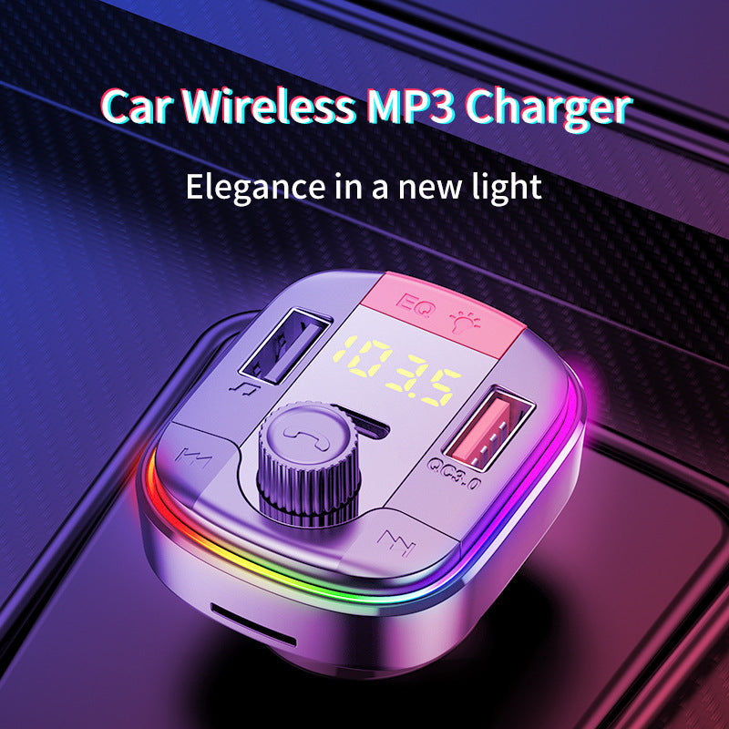 Transmetteur FM Bluetooth 5.0 Voiture – Chargeur Rapide QC3.0 & Lumière Ambiance