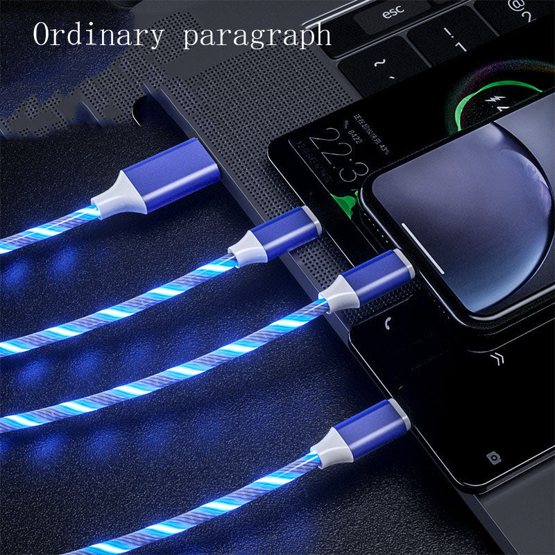 Câble 3-en-1 LED Streamer – USB-C, Micro USB & Lightning | Charge Rapide 2.4A