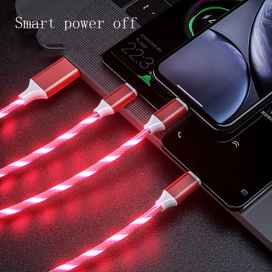 Câble 3-en-1 LED Streamer – USB-C, Micro USB & Lightning | Charge Rapide 2.4A