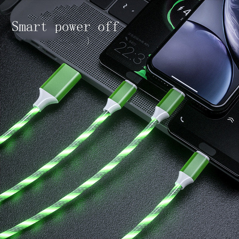 Câble 3-en-1 LED Streamer – USB-C, Micro USB & Lightning | Charge Rapide 2.4A