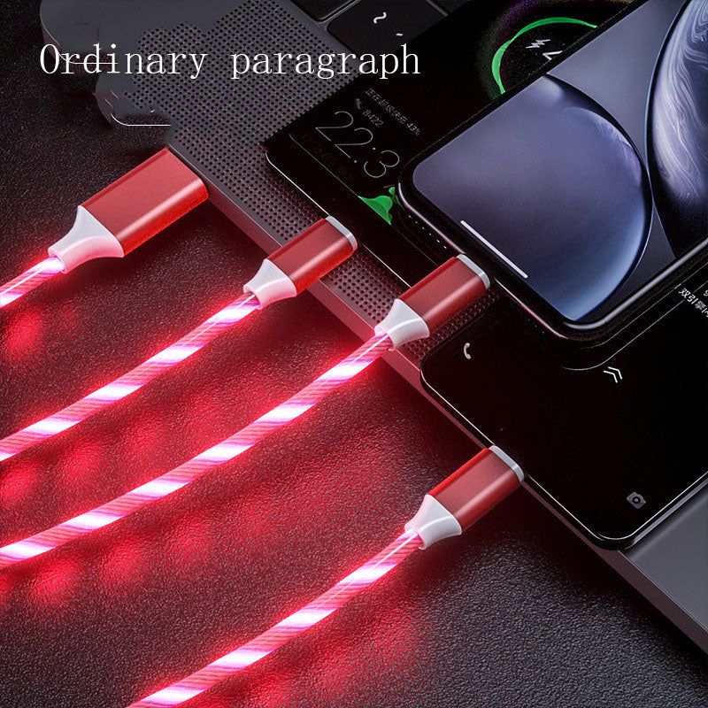 Câble 3-en-1 LED Streamer – USB-C, Micro USB & Lightning | Charge Rapide 2.4A
