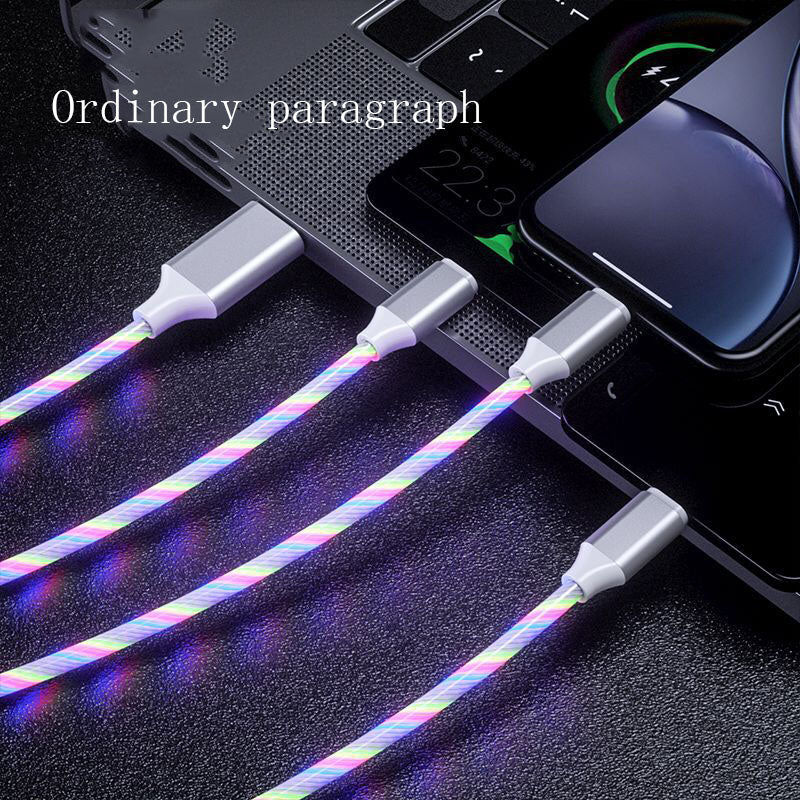 Câble 3-en-1 LED Streamer – USB-C, Micro USB & Lightning | Charge Rapide 2.4A
