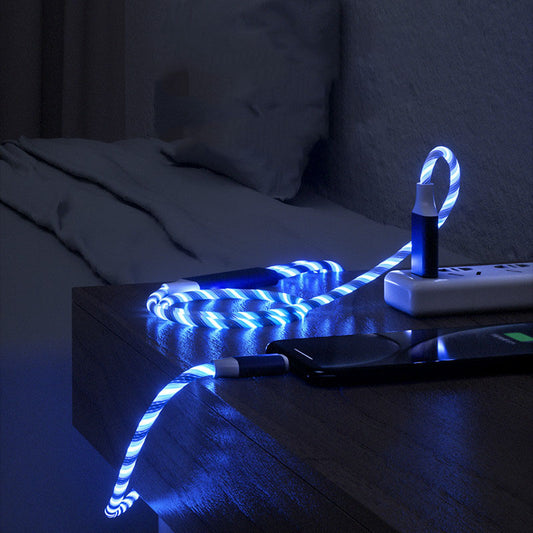 Câble 3-en-1 LED Streamer – USB-C, Micro USB & Lightning | Charge Rapide 2.4A