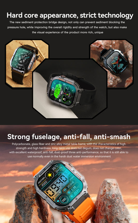 Montre Connectée K57 Pro – Appels Bluetooth | Écran TFT | Noir & Orange