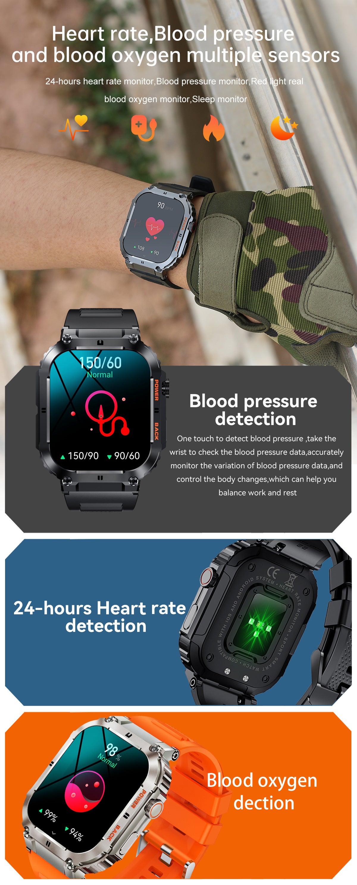 Montre Connectée K57 Pro – Appels Bluetooth | Écran TFT | Noir & Orange