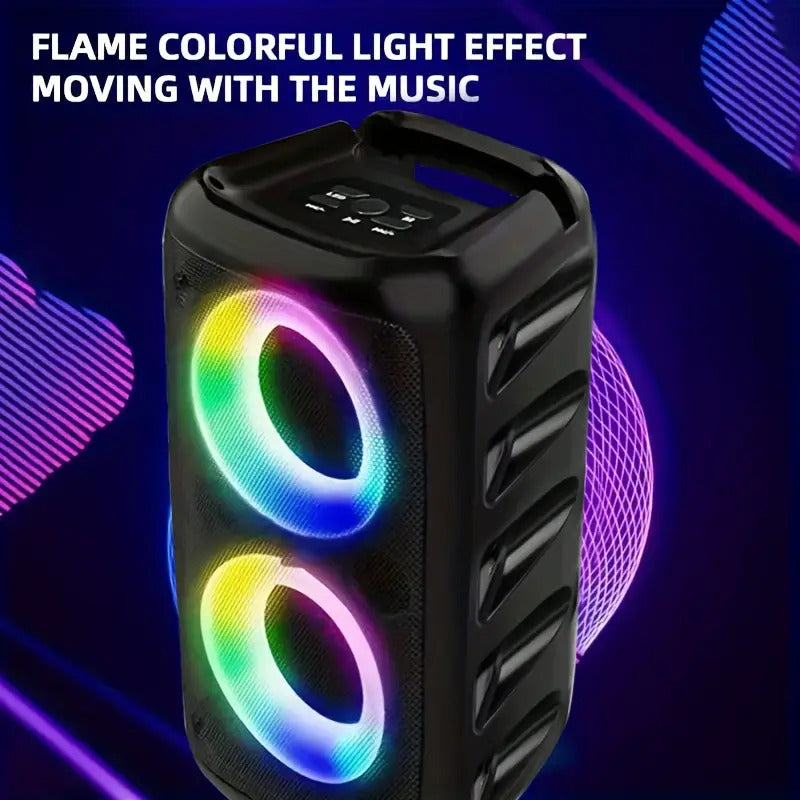 Enceinte Bluetooth Karaoké – Boombox Portable avec Jeux de Lumières LED, TWS & Subwoofer