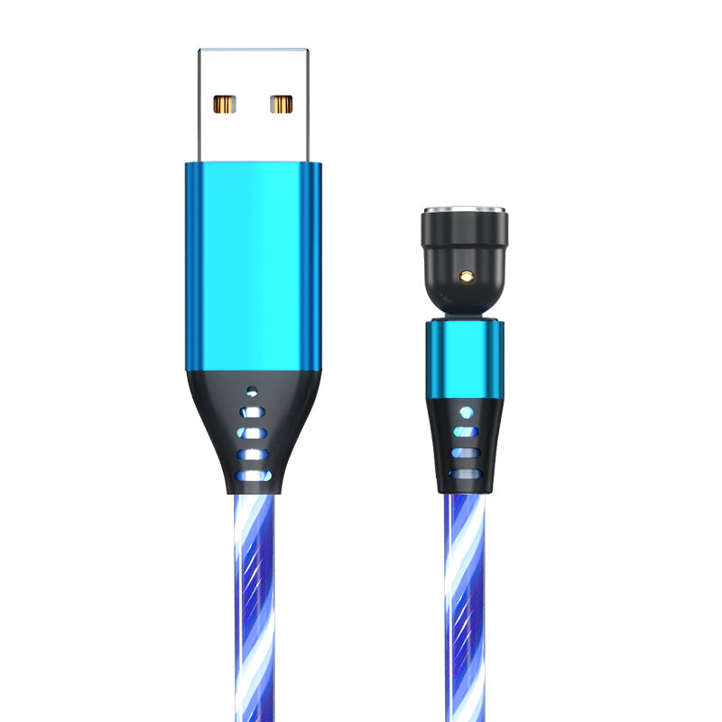 Câble Magnétique Rotatif 540° LED – Charge Rapide 3A USB-C / Micro USB / iPhone