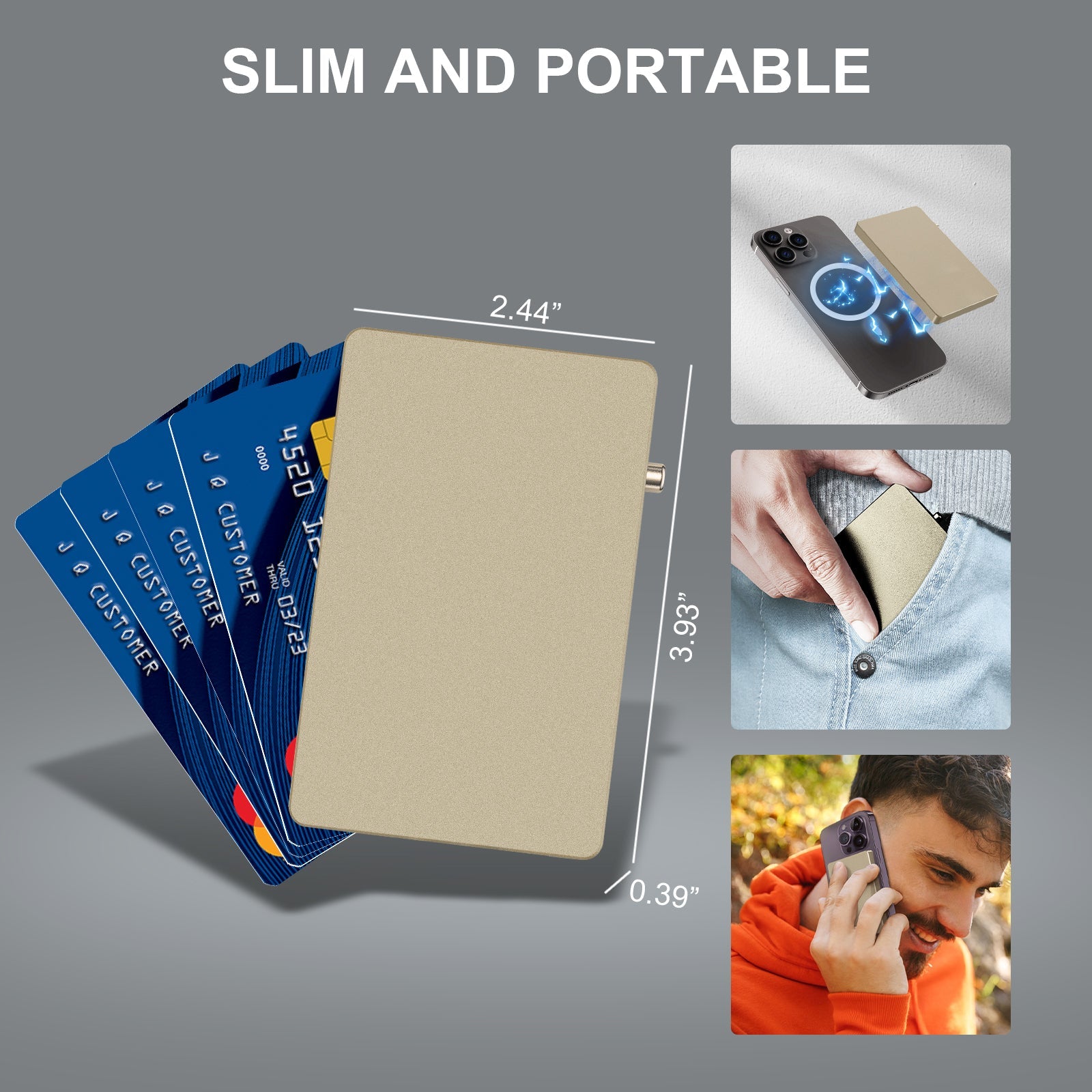 Porte-Carte Aluminium Pop-Up Slim RFID