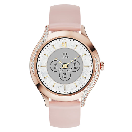 Montre Connectée Femme Diamants – Appels Bluetooth, 400+ Cadrans, Suivi Cardio & Activité