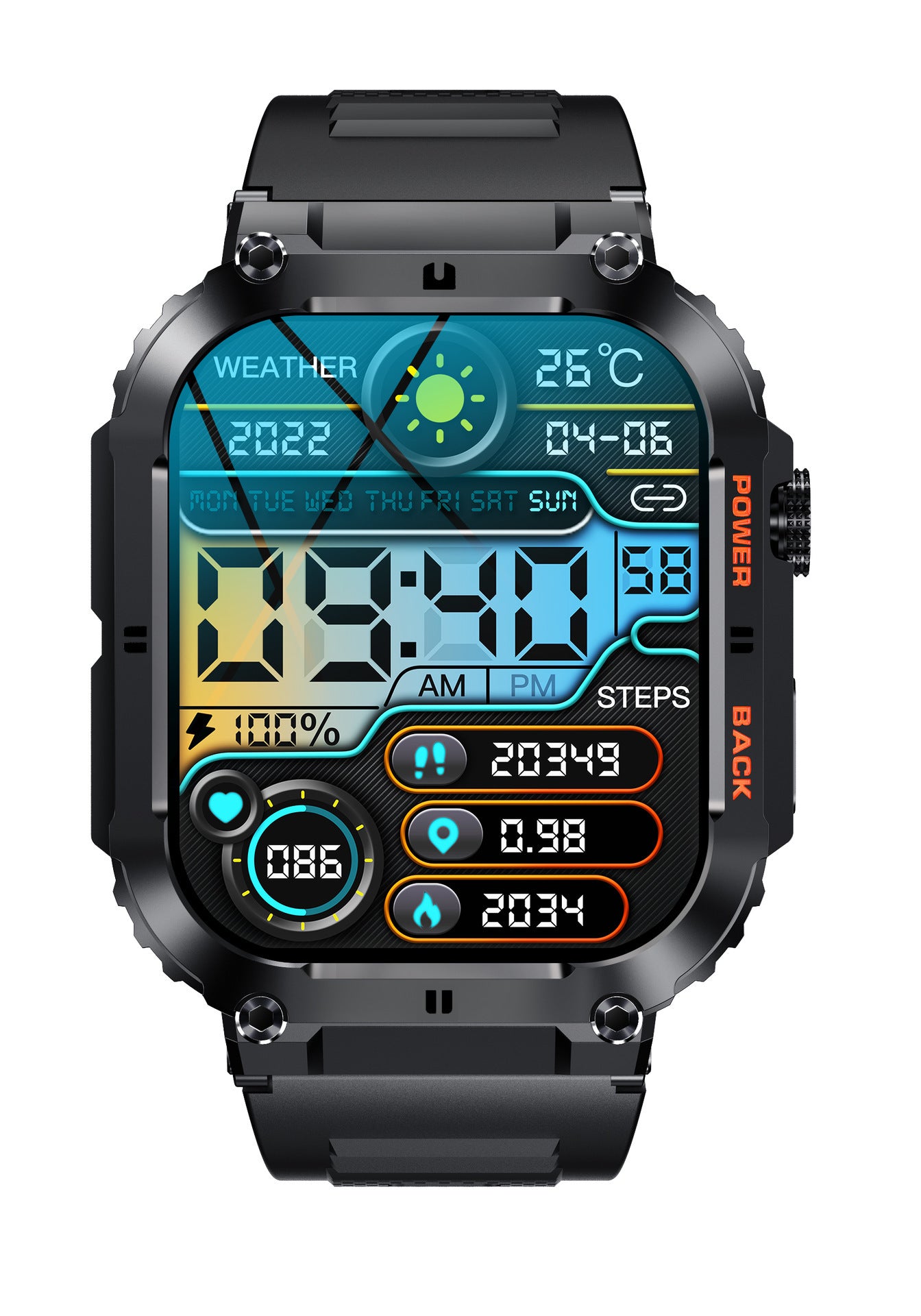 Montre Connectée K57 Pro – Appels Bluetooth | Écran TFT | Noir & Orange