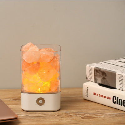 Lampe de Sel de l’Himalaya USB – Veilleuse Cristal & Ioniseur d’Air Naturel