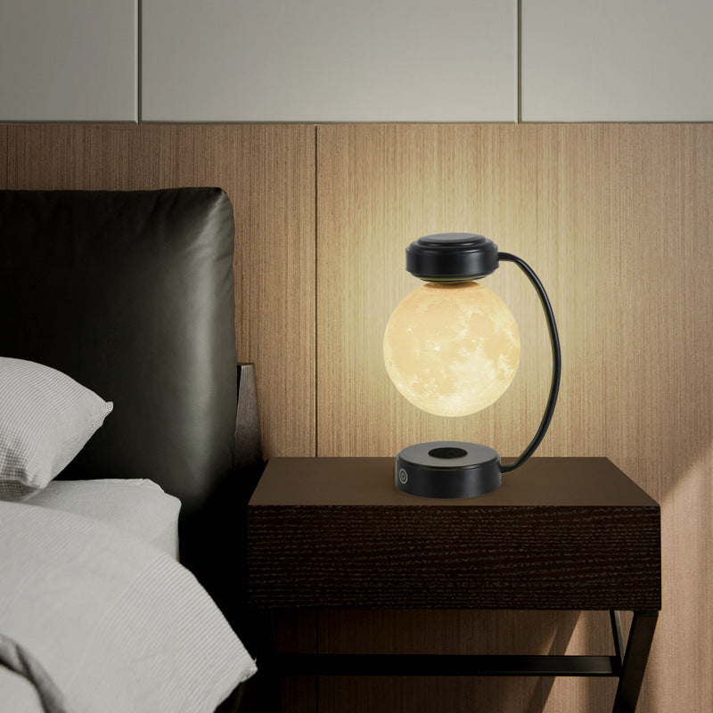 Lampe Lune Lévitation Magnétique 3D LED – Rotation Flottante, Lumière Trichrome, Déco Premium