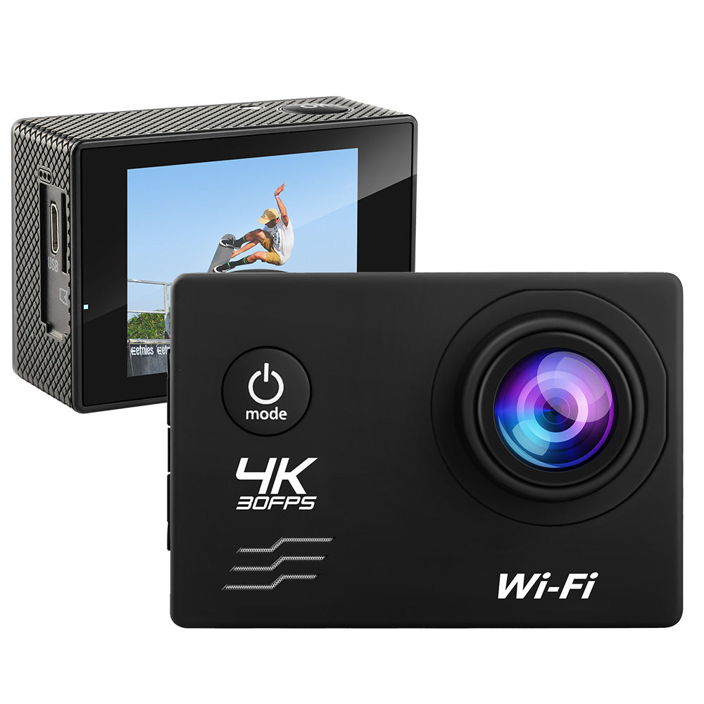 Caméra d'Action 4K Waterproof — Sports, Plongée & Casque