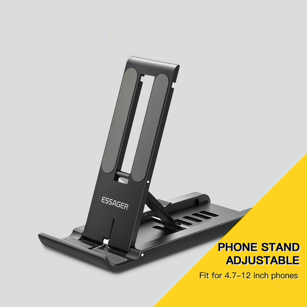 Support Bureau Smartphone & Tablette Pliable – 6 Angles Réglables, Universel jusqu'à 12"