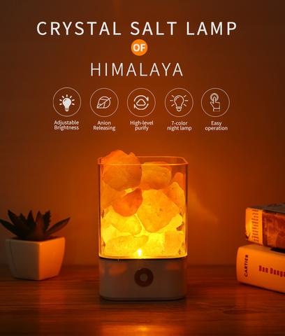 Lampe de Sel de l’Himalaya USB – Veilleuse Cristal & Ioniseur d’Air Naturel