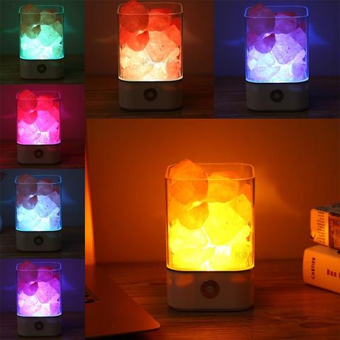 Lampe de Sel de l’Himalaya USB – Veilleuse Cristal & Ioniseur d’Air Naturel