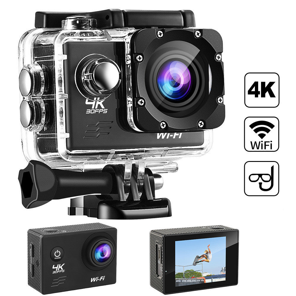 Caméra d'Action 4K Waterproof — Sports, Plongée & Casque