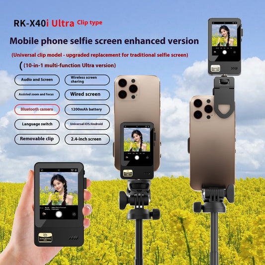 Dispositif Selfie & Partage d’Écran Sans Fil – Écran IPS 2,4” & Bluetooth