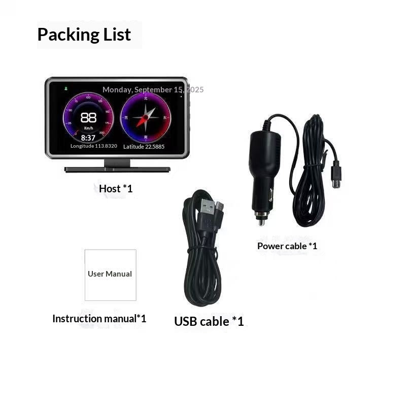 HUD Affichage Tête Haute 5" – Dashcam, Alertes Sécurité, Radar 360° & Connexion Smartphone