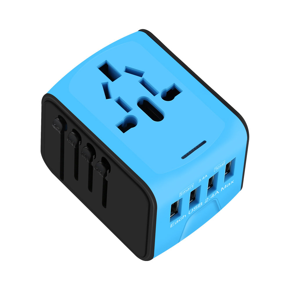 Station de Charge Voyage 4 Ports USB – Adaptateur Universel Multinational 18W