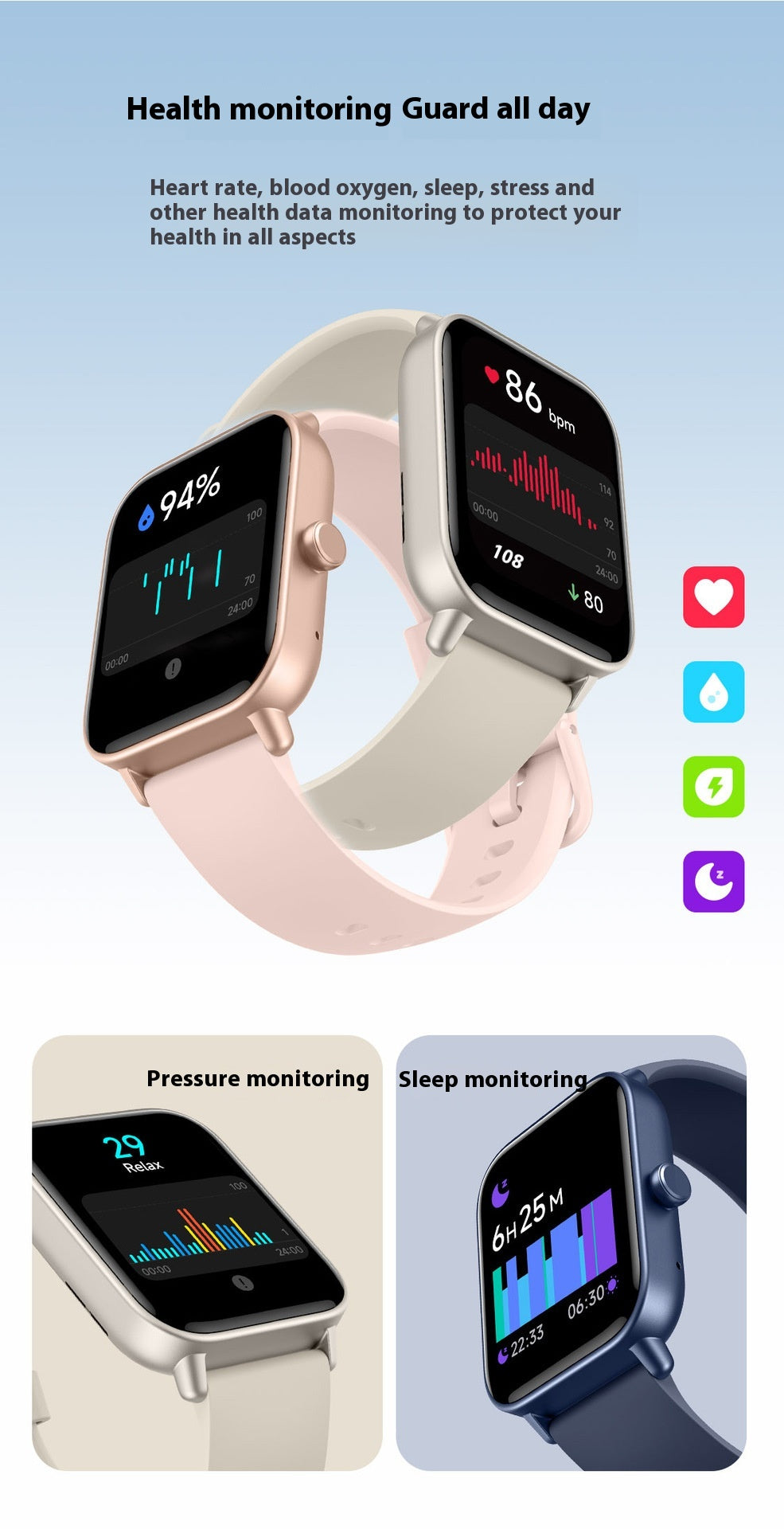 Montre Connectée Sport Multifonction – Homme & Femme