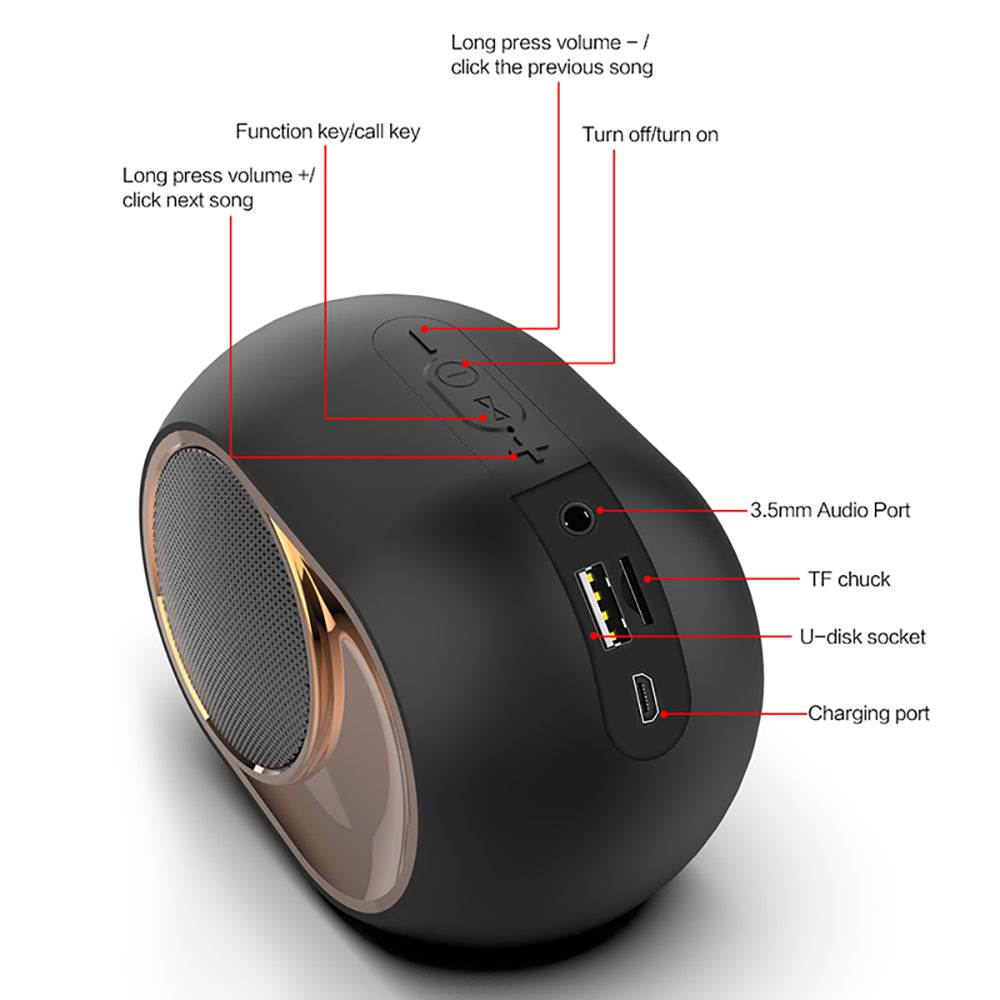 Enceinte Bluetooth X6 – Subwoofer Portable Sans Fil 5W