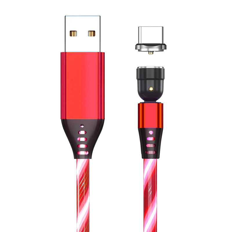 Câble Magnétique Rotatif 540° LED – Charge Rapide 3A USB-C / Micro USB / iPhone