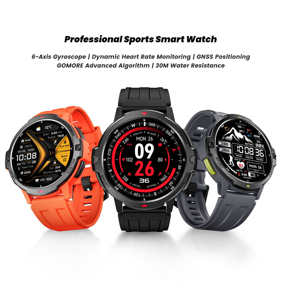 Montre Connectée GPS 3ATM – Écran TFT, Appels Bluetooth & Sport